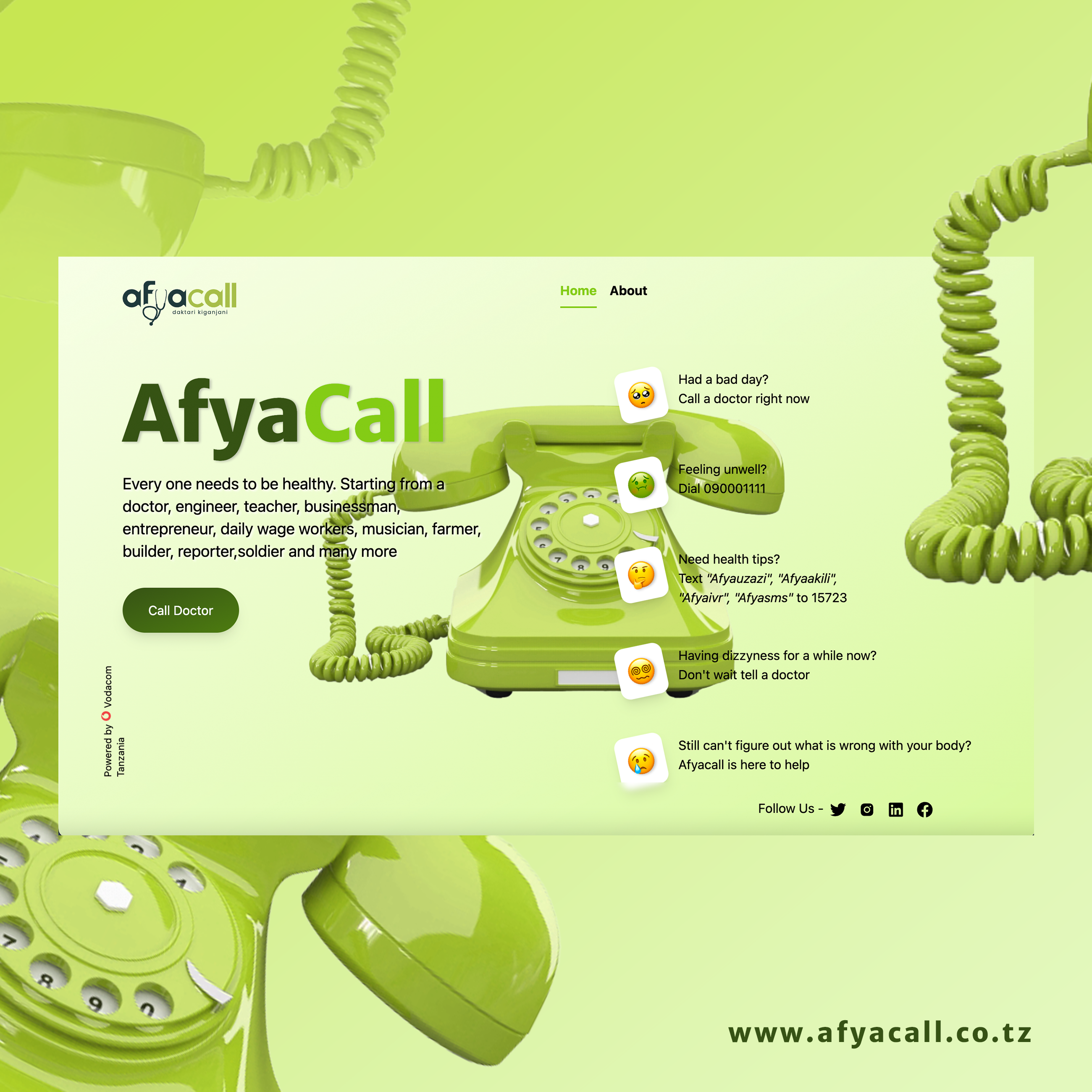 Afyacall website banner